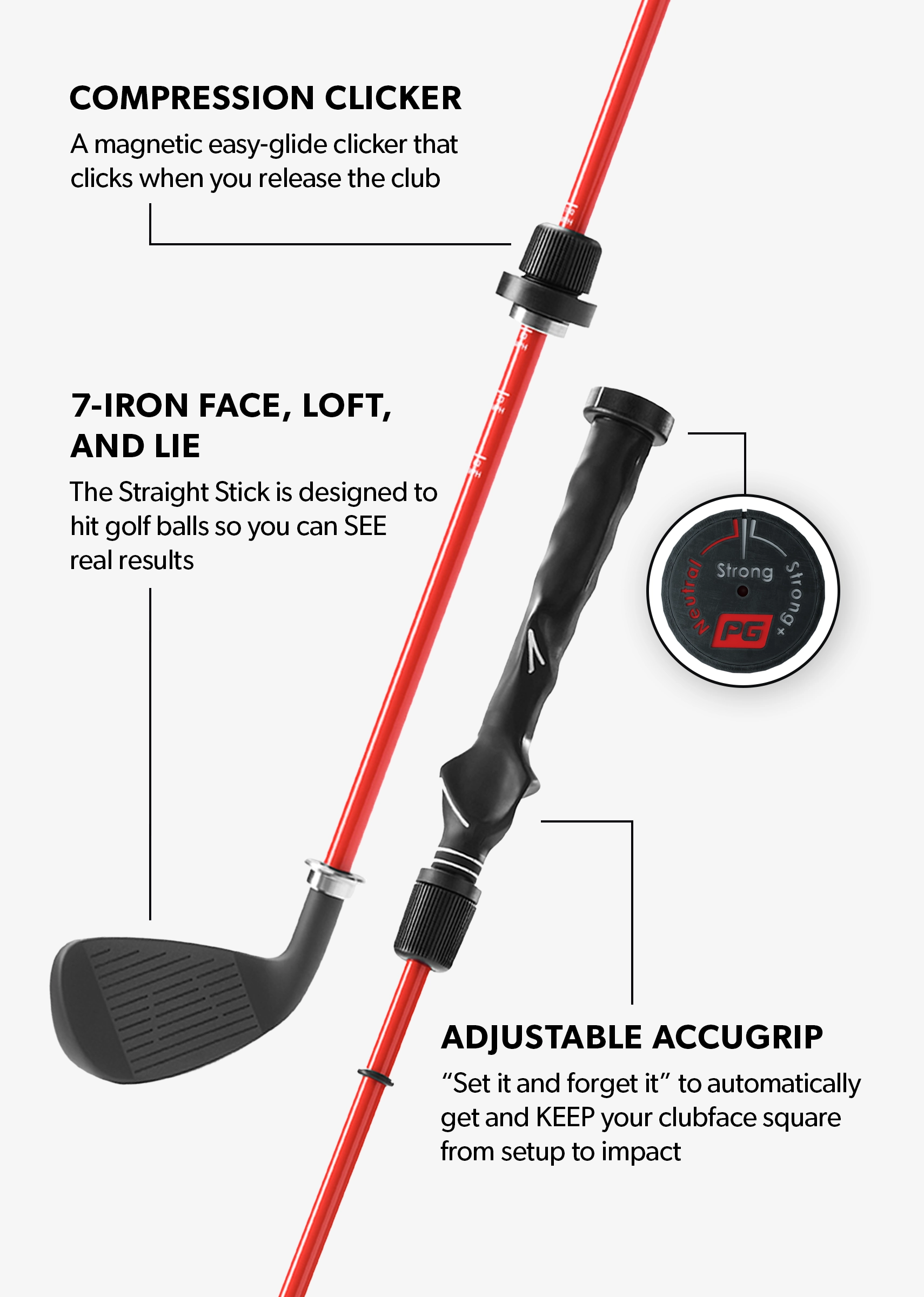 The Straight Stick showing it's features