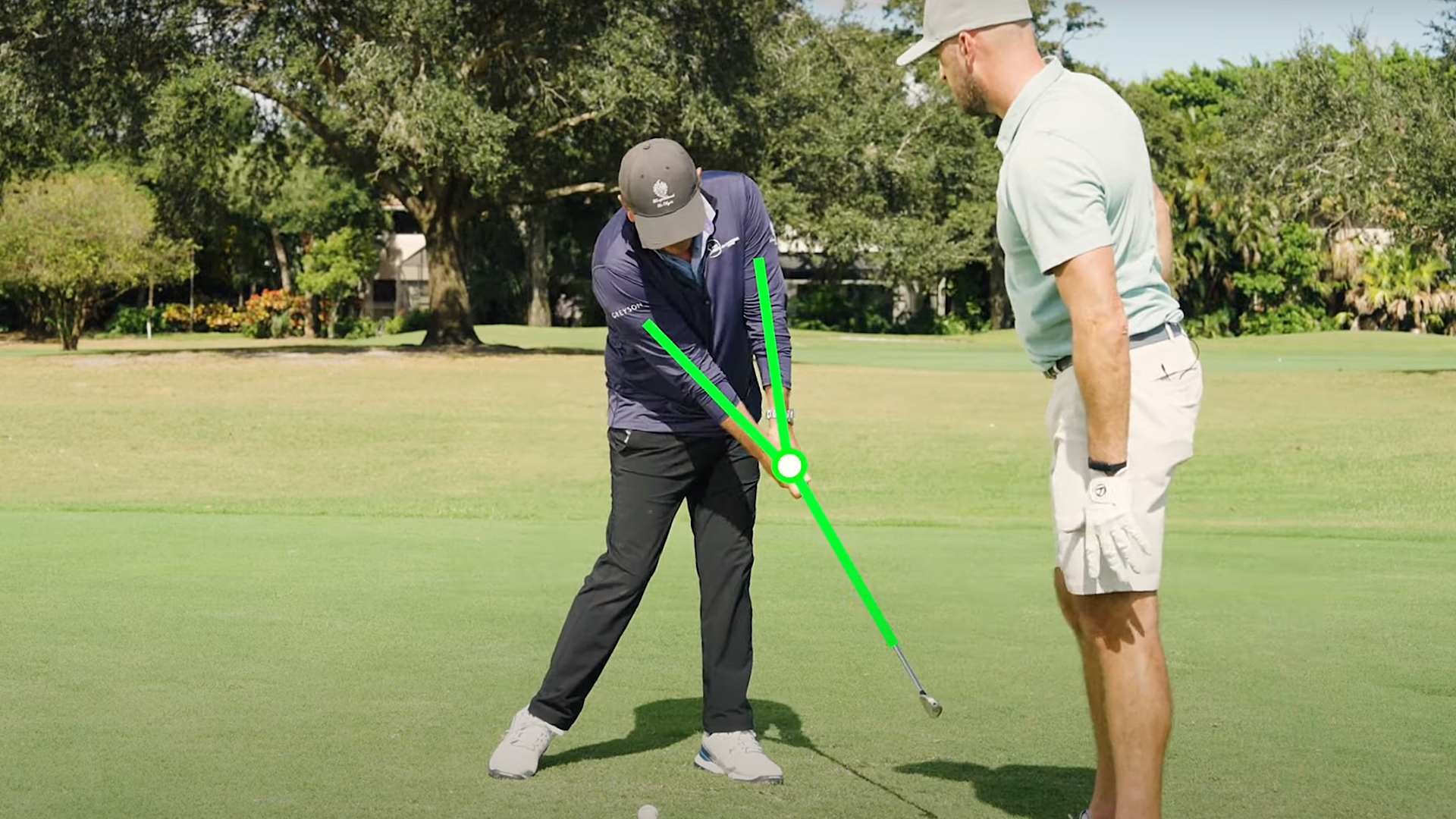 Performance Golf coaches Rick Smith and Eric Cogorno showcasing the Y to Y technique and motion in the golf swing.