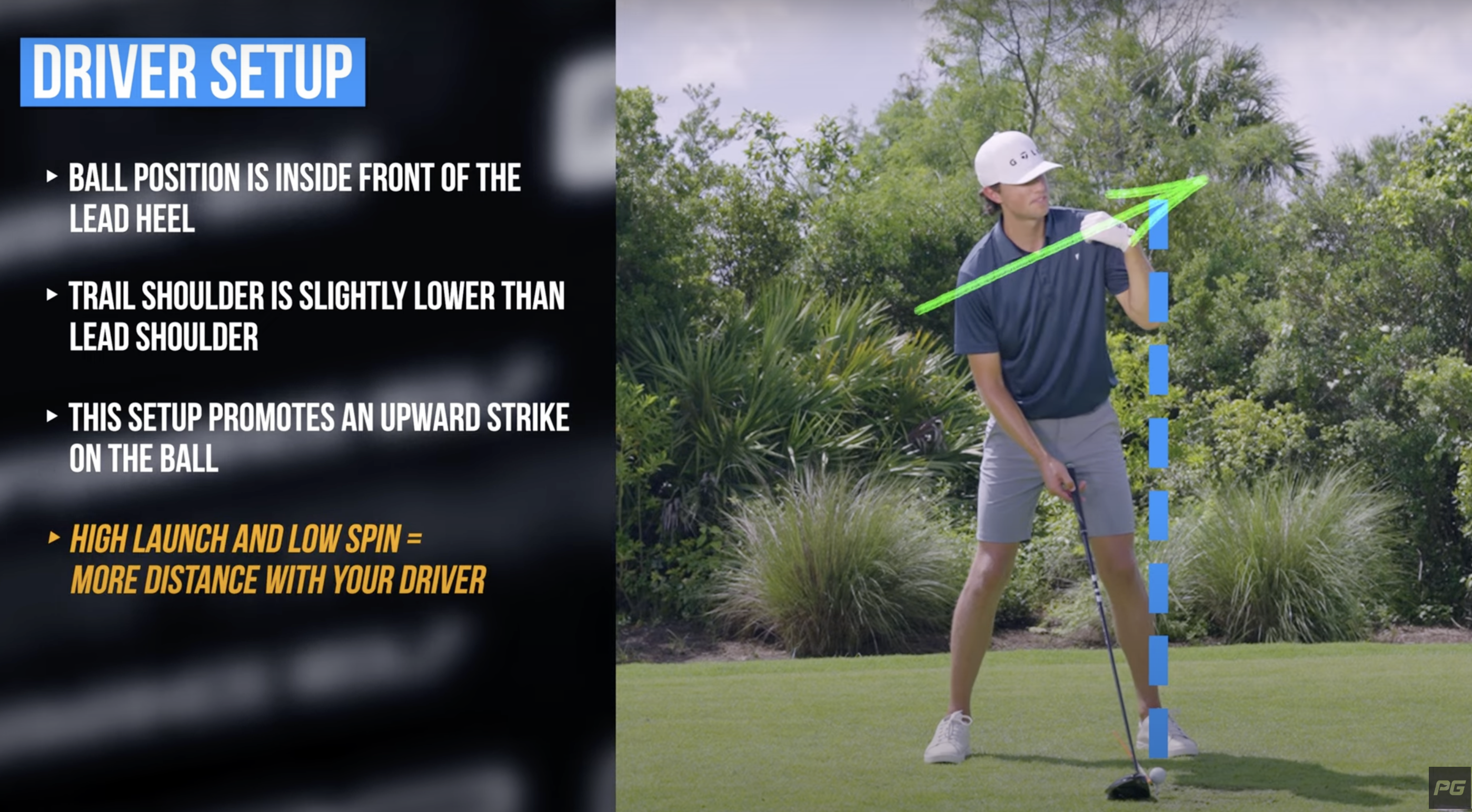 Grant Horvat showcasing the proper golf swing setup for better contact and power behind the ball.