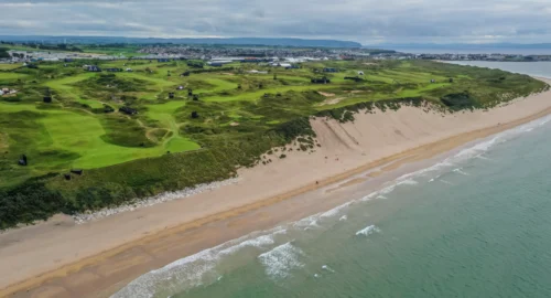 The Dunluce Links course at Royal Portrush in Northern Ireland, the host of The Open Championship 2025.